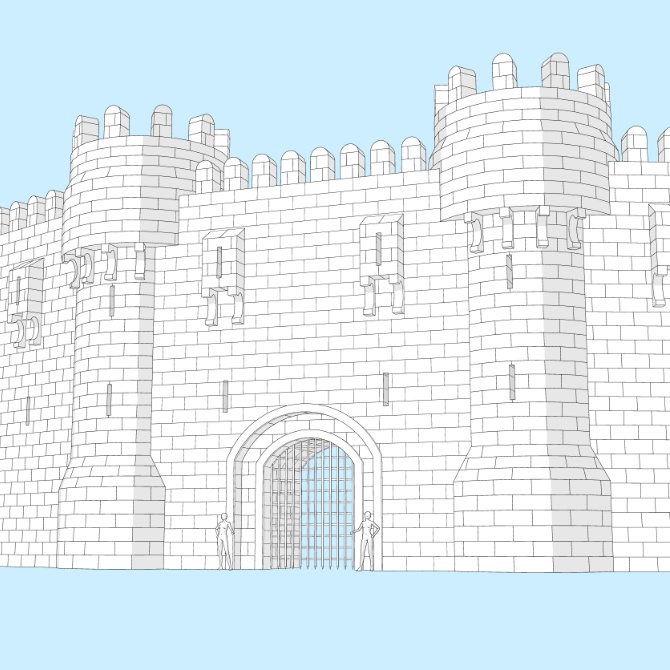 【3D素材】要塞の壁1【cs3o】