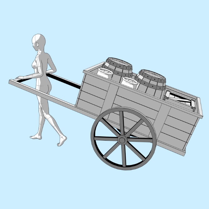 中世の荷車/積荷付き1 Medieval Cart/ With Cargo 1