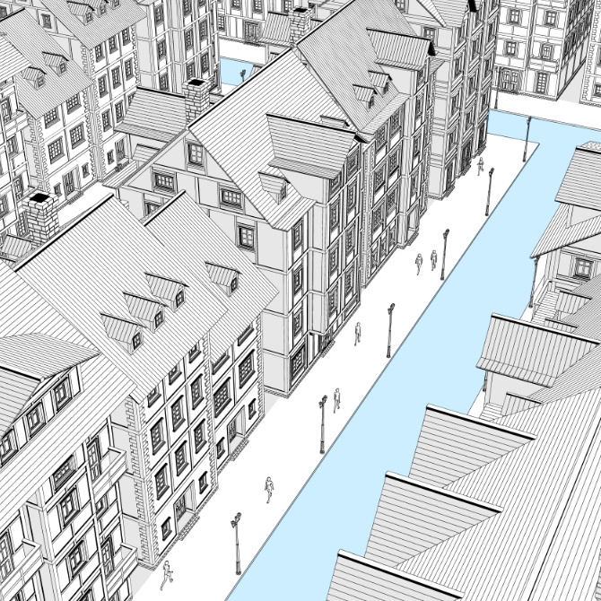 【3D素材】中世の街並み2【cs3o】