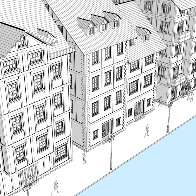 【3D素材】中世の街並み2【cs3o】