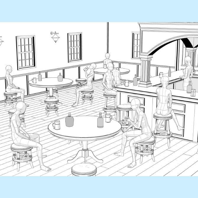 【3D素材】中世の酒場4【cs3o】