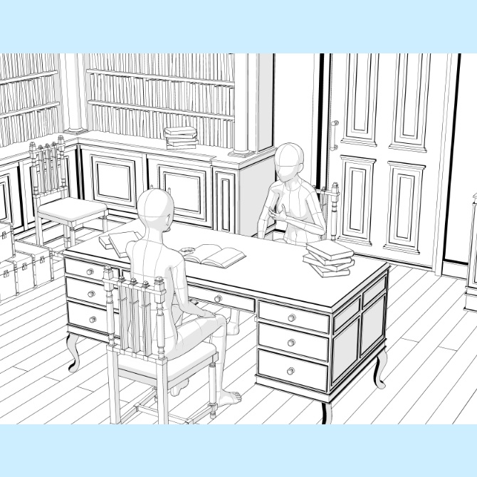 【3D素材】中世の書斎1【cs3o】