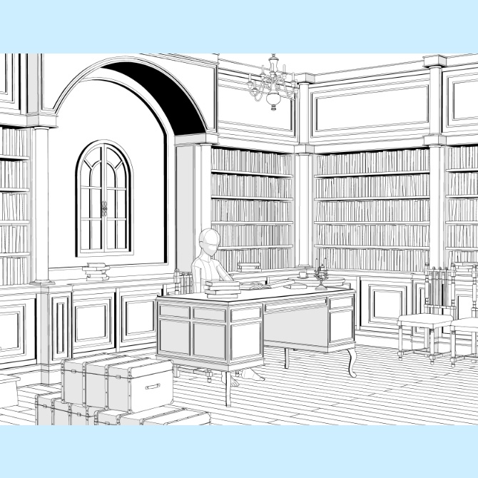 【3D素材】中世の書斎1【cs3o】