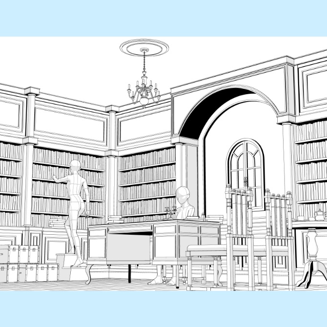 【3D素材】中世の書斎1【cs3o】