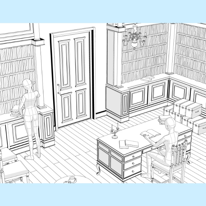 【3D素材】中世の書斎1【cs3o】