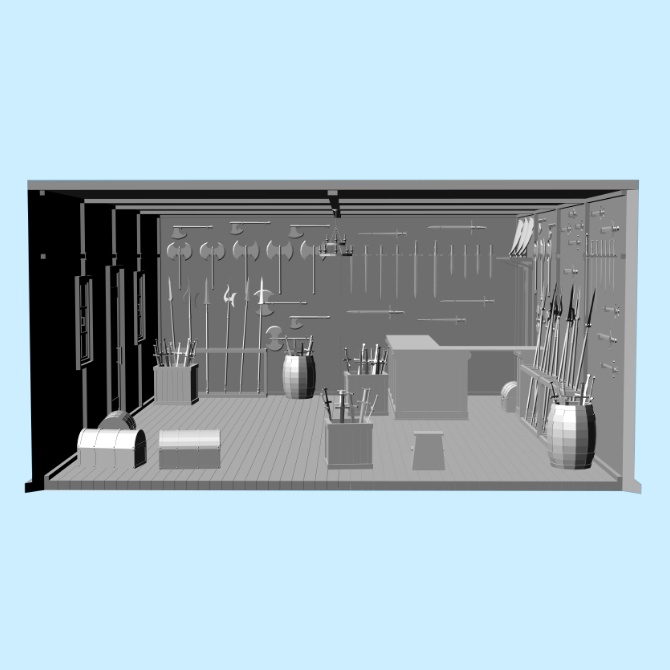 【3D素材】中世の武器屋1【cs3o】