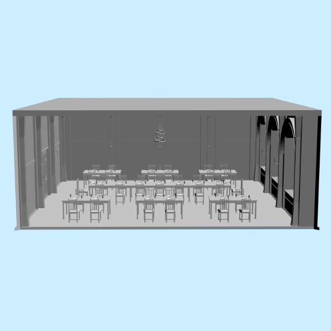 【3D素材】中世の食堂1【cs3o】