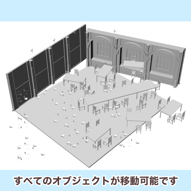 【3D素材】中世の食堂1【cs3o】