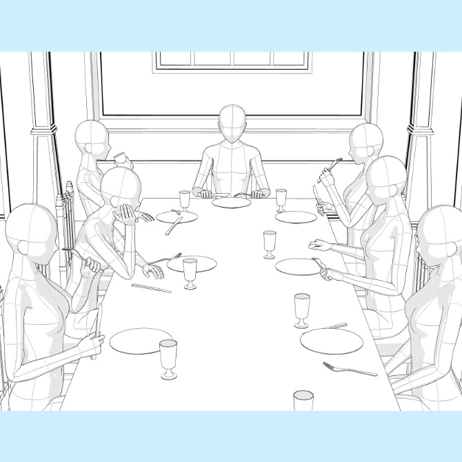 【3D素材】中世の食堂1【cs3o】