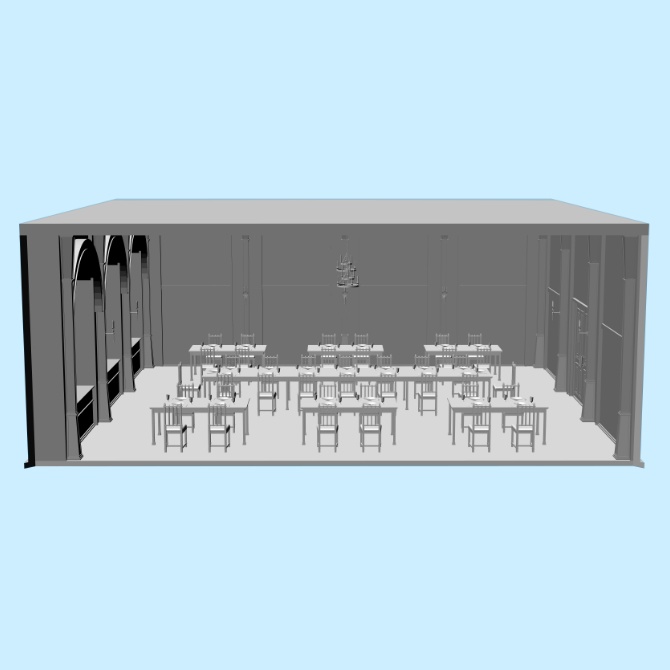 【3D素材】中世の食堂1【cs3o】