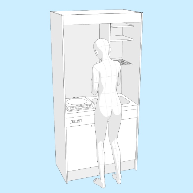 【3D素材】ミニキッチン1【cs3o】