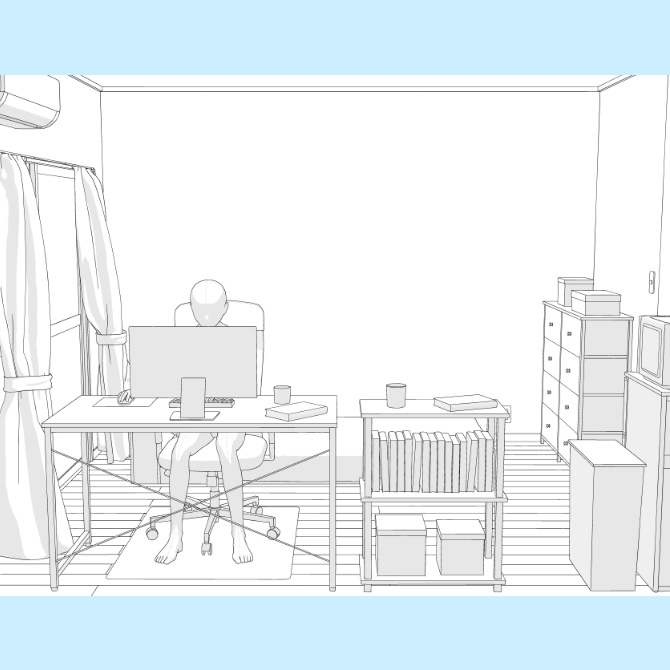 【3D素材】洋室5.5帖1R【cs3o】