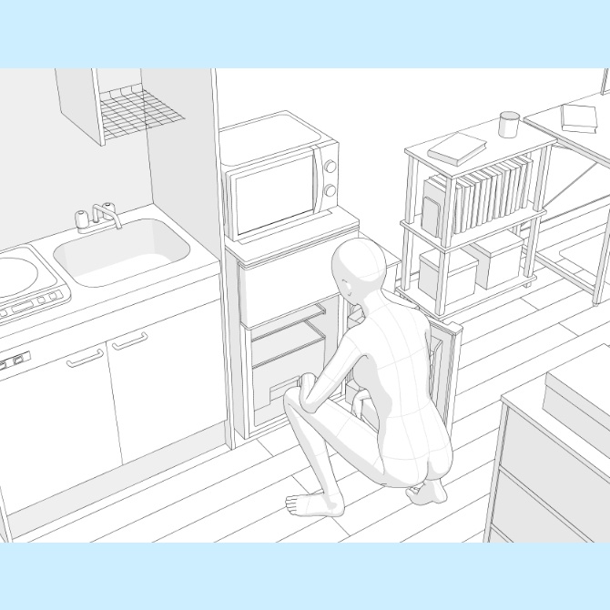 【3D素材】洋室5.5帖1R【cs3o】