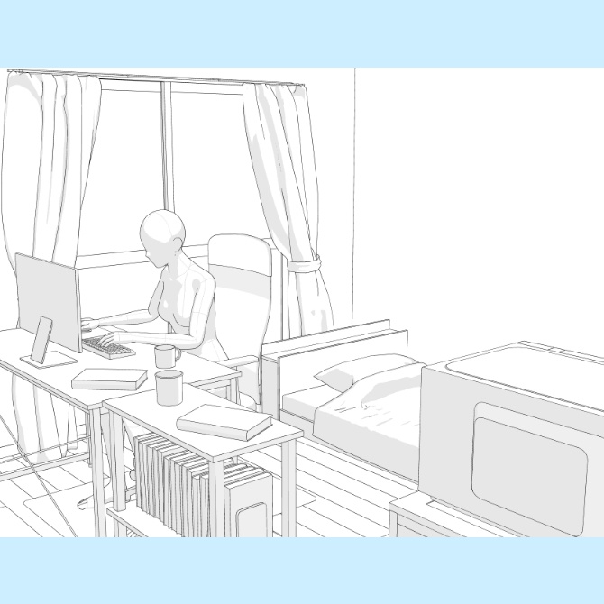 【3D素材】洋室5.5帖1R【cs3o】