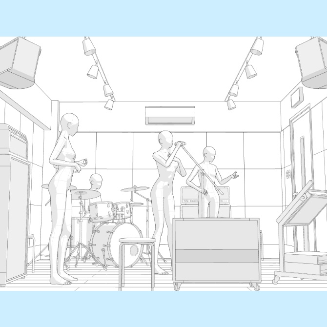 【3D素材】音楽スタジオ1【cs3o】