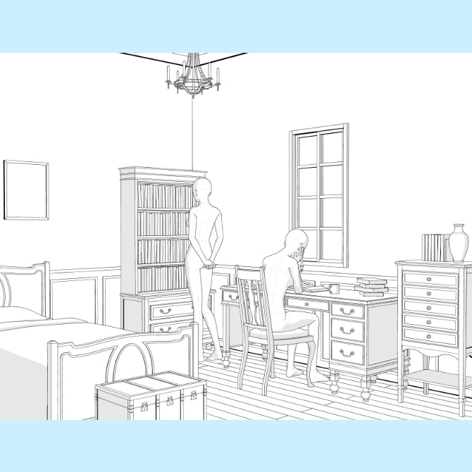 【3D素材】西洋の部屋6【cs3o】