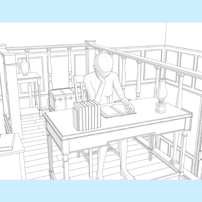 【約23%OFF】【3D素材】西洋の部屋5点セット【cs3o】