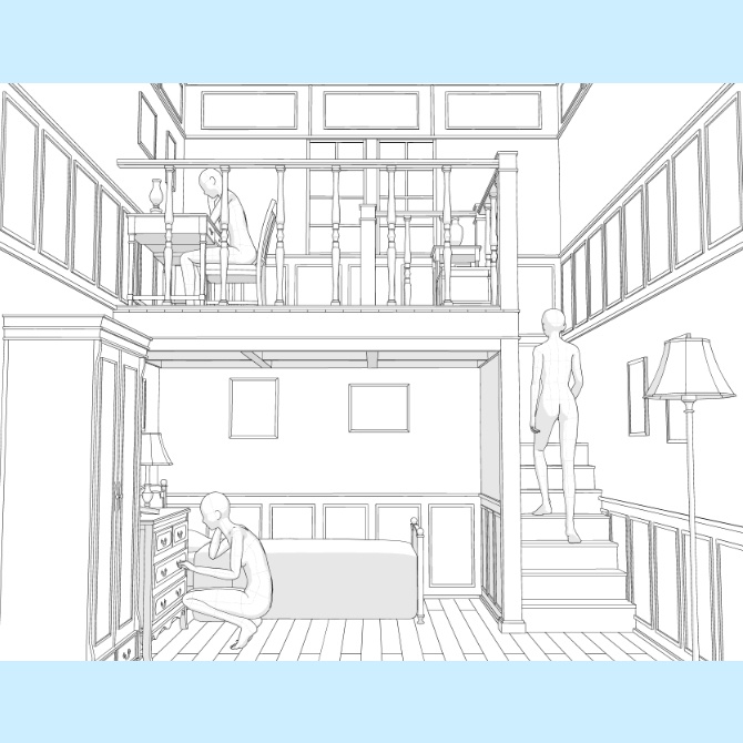 【約23%OFF】【3D素材】西洋の部屋5点セット【cs3o】