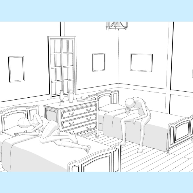 【約23%OFF】【3D素材】西洋の部屋5点セット【cs3o】