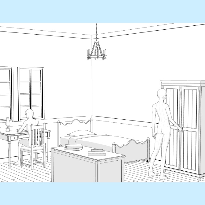 【約23%OFF】【3D素材】西洋の部屋5点セット【cs3o】
