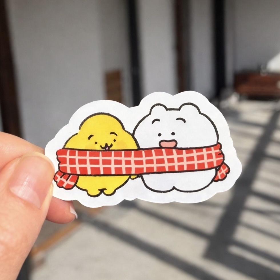 まゆげねこ×ンチ コラボシール