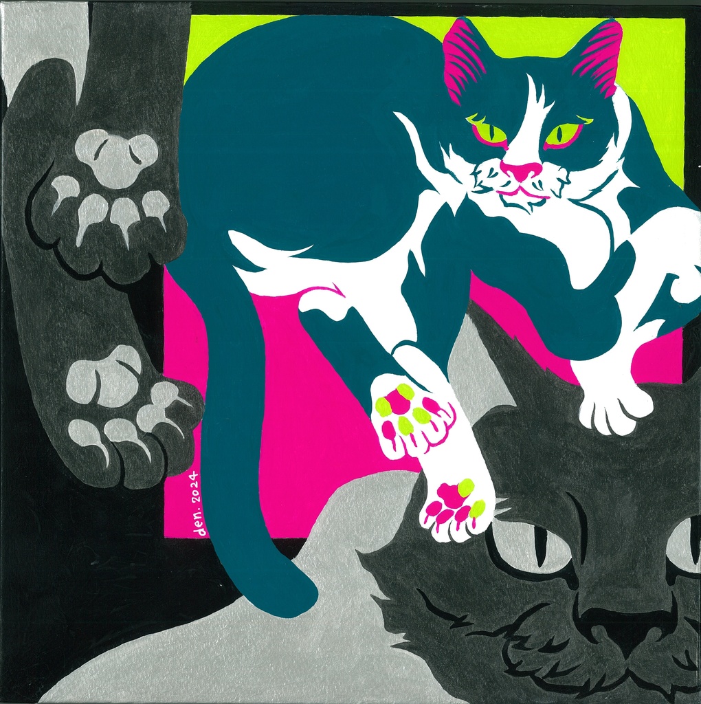 猫進行形C　絵画