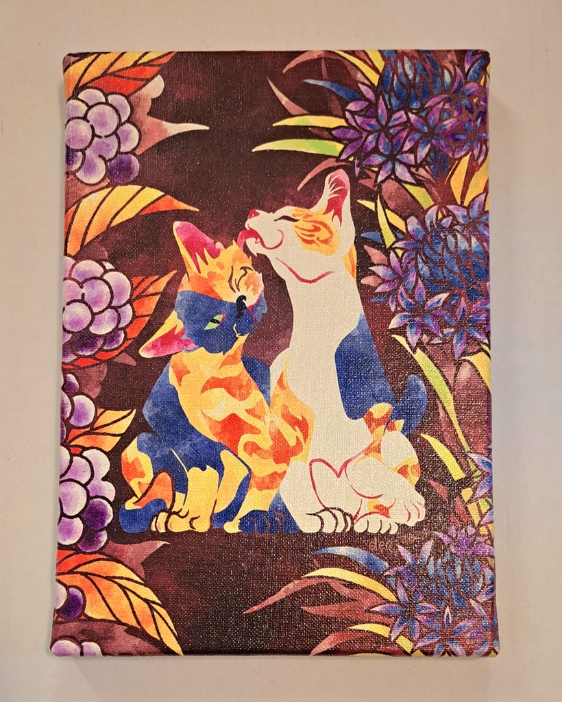 『花きょうだい　サビ・三毛』キャンバスアート