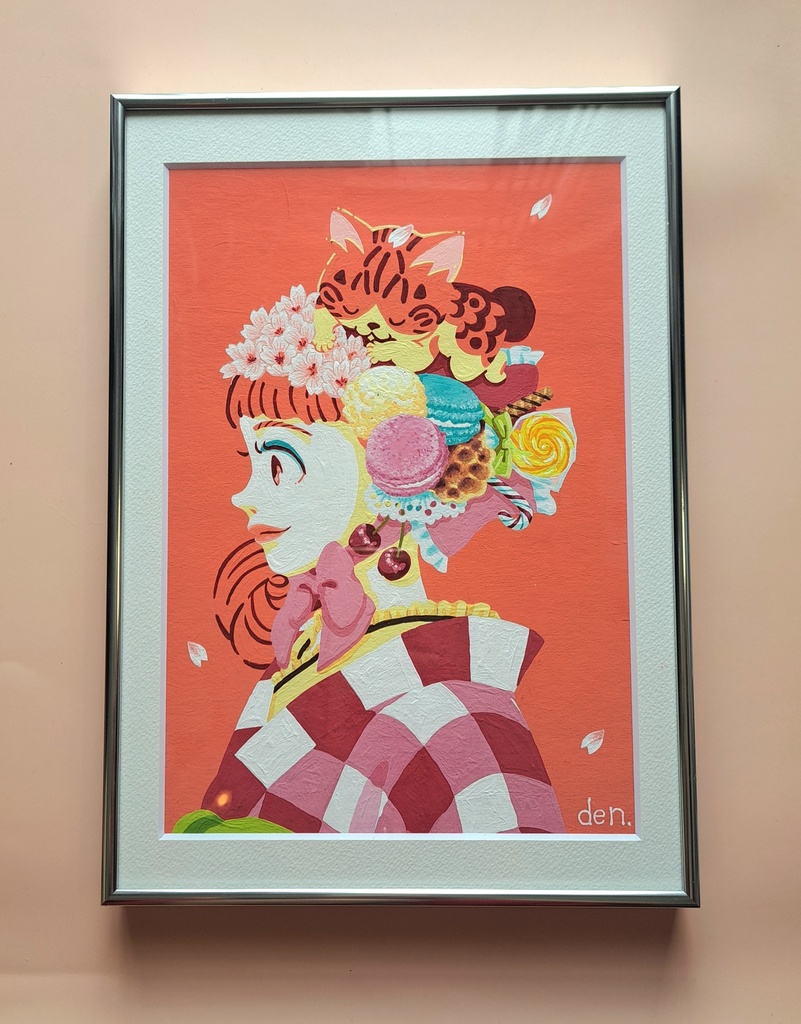 【直筆アクリル画】桜　甘い春眠