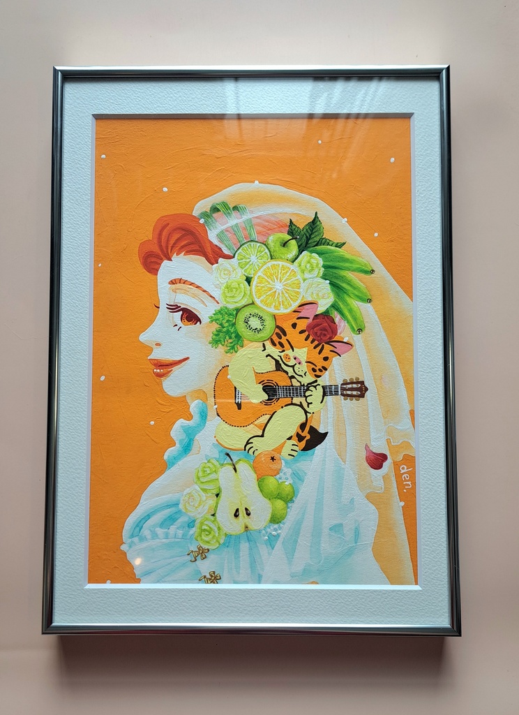 【直筆アクリル画】バラ　初恋と嘘