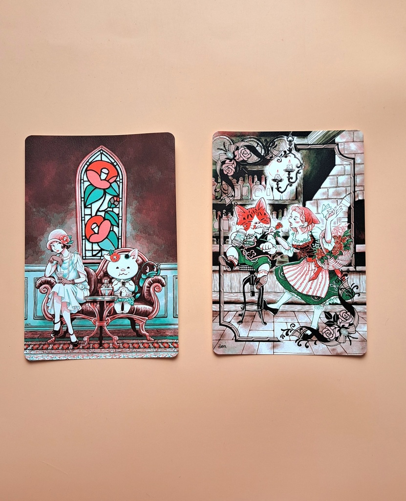 【ポストカード】バラ・椿　２枚セット