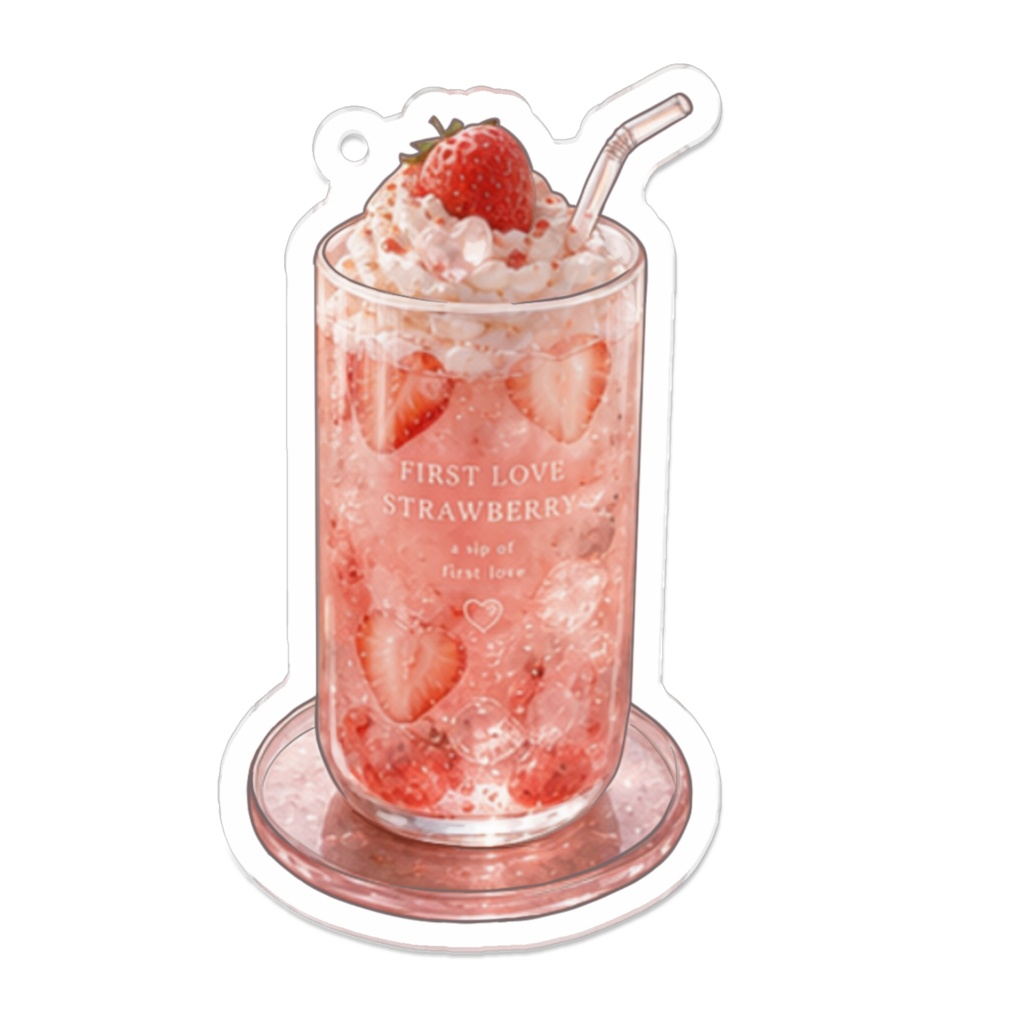 感情カフェ ドリンクアクリルキーホルダー「初恋ストロベリー」