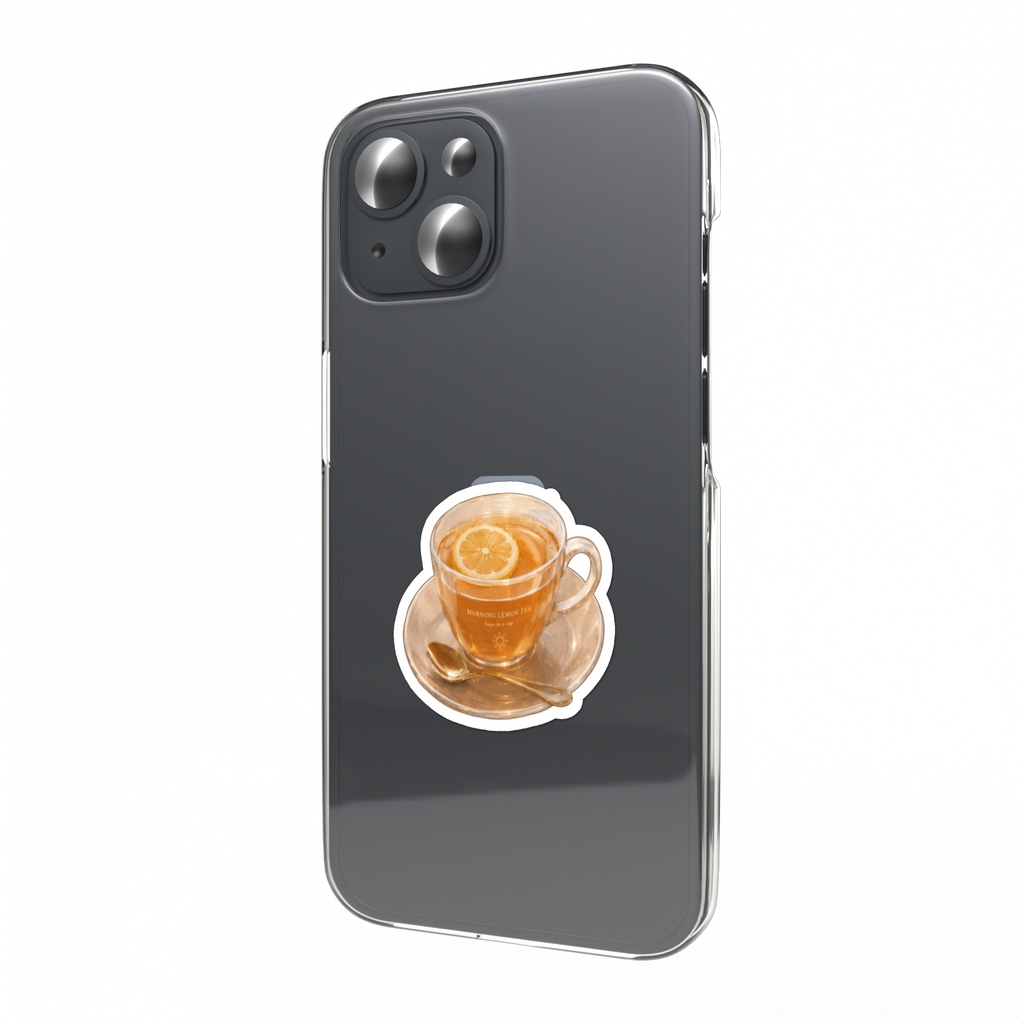 感情カフェ ドリンクスマホステッカー「朝焼けレモンティー」