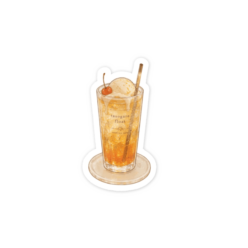 感情カフェ ドリンクスマホステッカー「黄昏フロート」