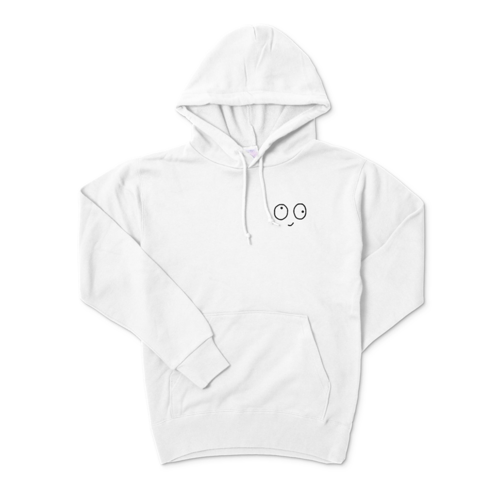 めめワンポイントパーカーホワイト