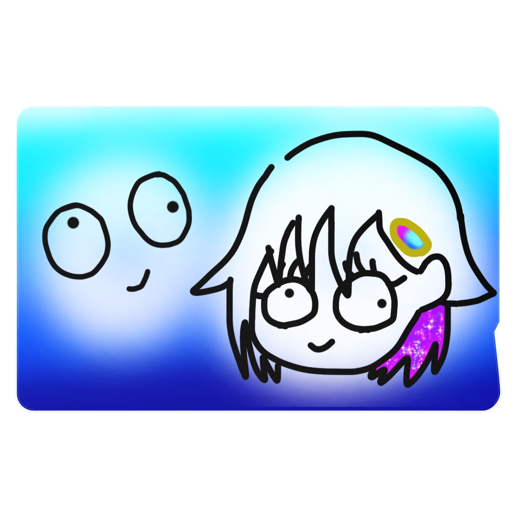 めめとなゆICカードステッカーブルー
