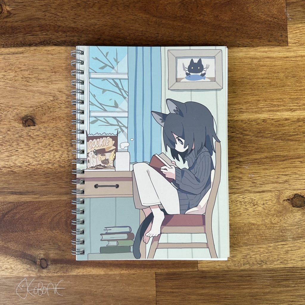 窓辺の黒猫さんリングノート