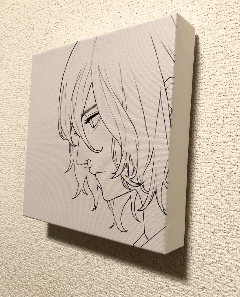 キャンバスプリント.いぬ線画