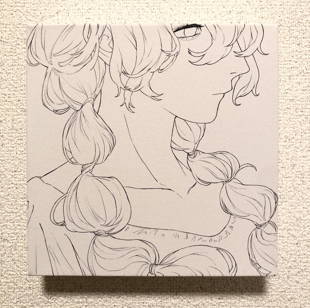 キャンバスプリント.ひつじ線画