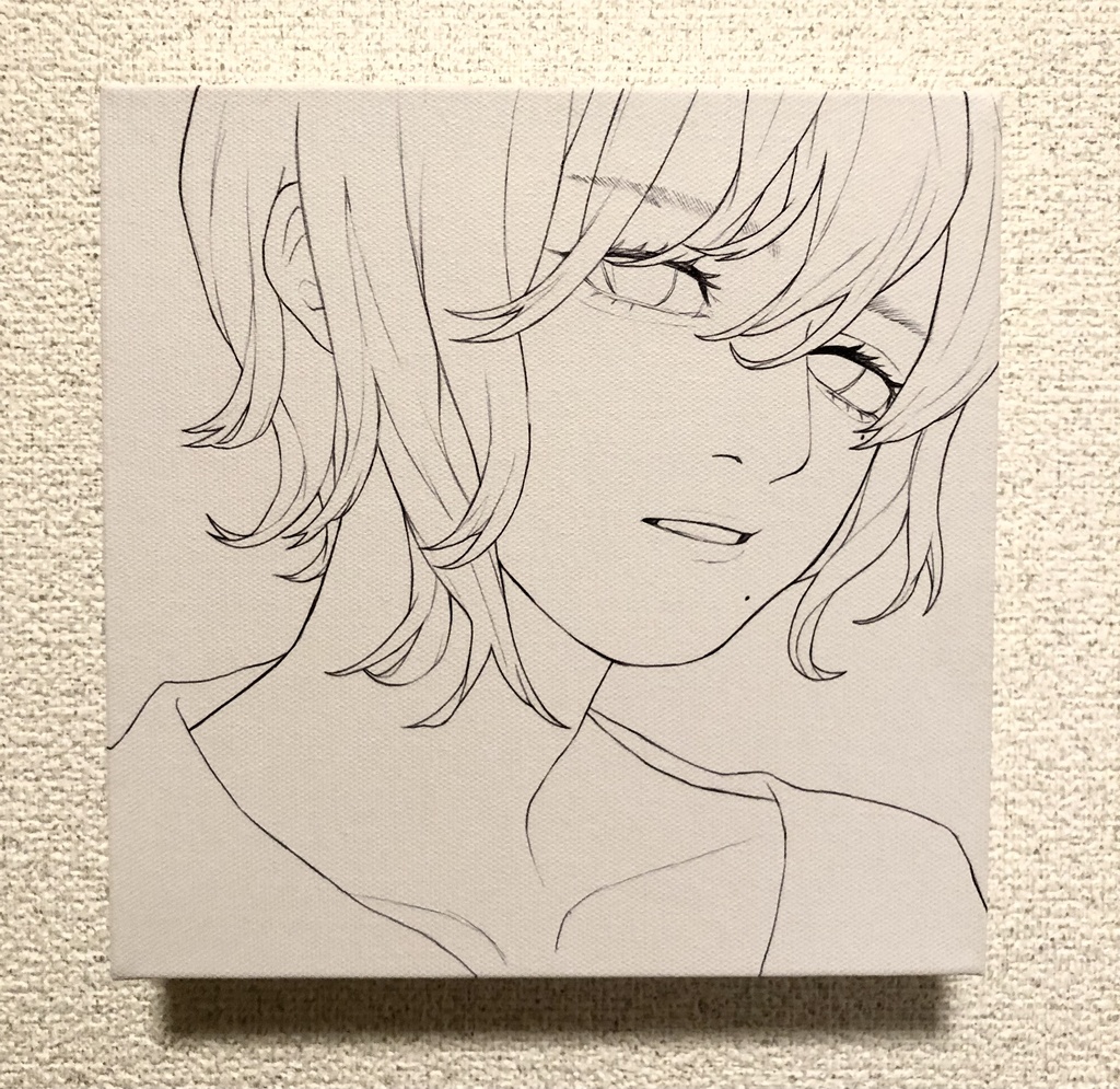 キャンバスプリント.とり線画
