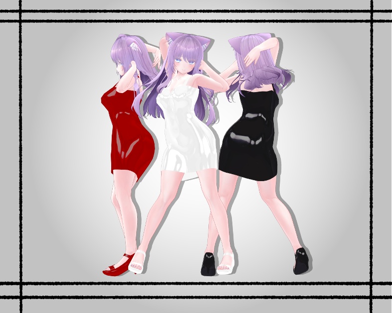 「萌 」Latex Dress + Heels