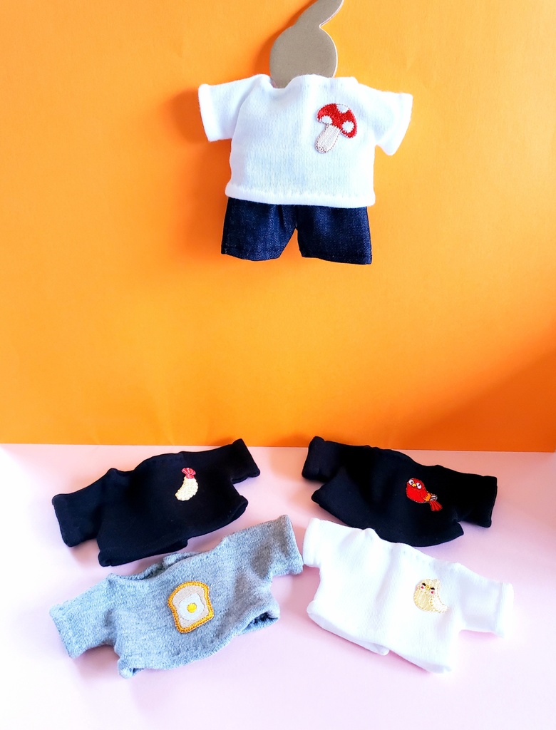 ワッペン長袖Tシャツ【16cmぬい服】