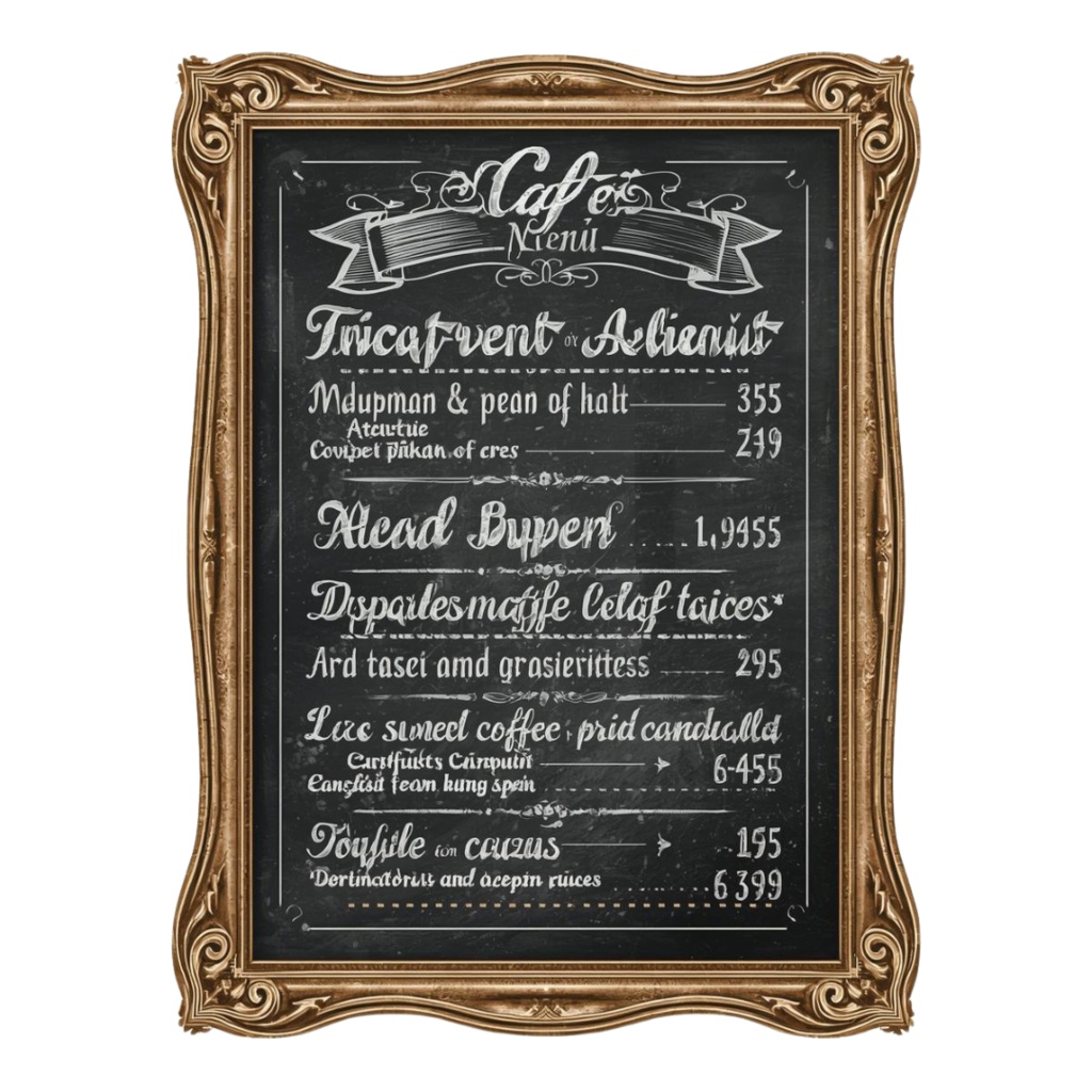 水彩カフェクリップアートセット(アンティークベージュ)|PNG透明背景