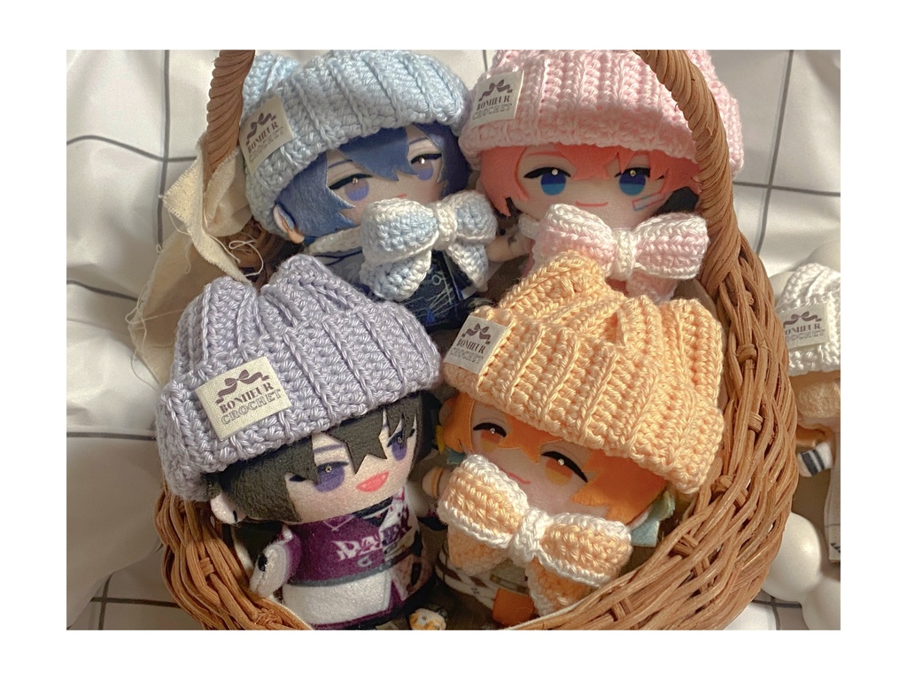 ふんわりネコ耳ニット帽＆リボンマフラー