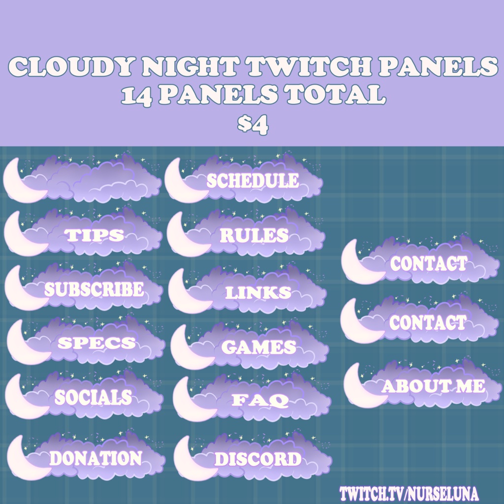 Twitch Lavender Moon Stream Panels
