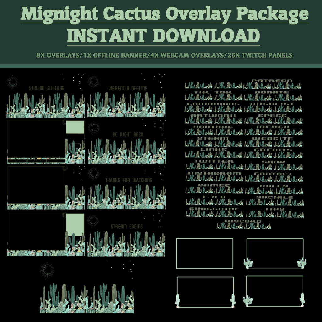 Midnight Cactus Twitch Overlay
