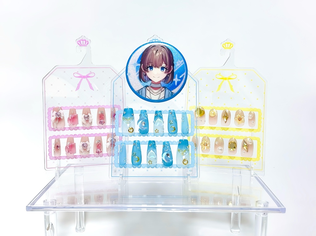 推しネイルチップ&缶バッジスタンド