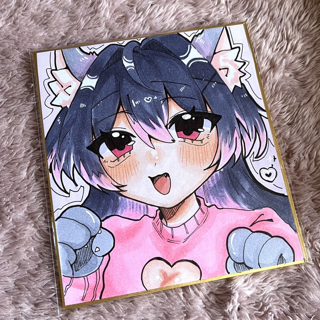 手描き色紙イラスト