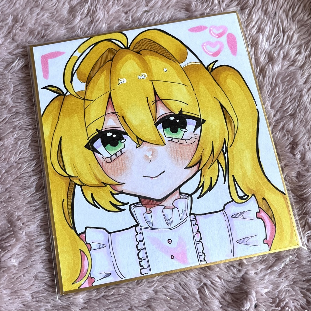 手描き色紙イラスト