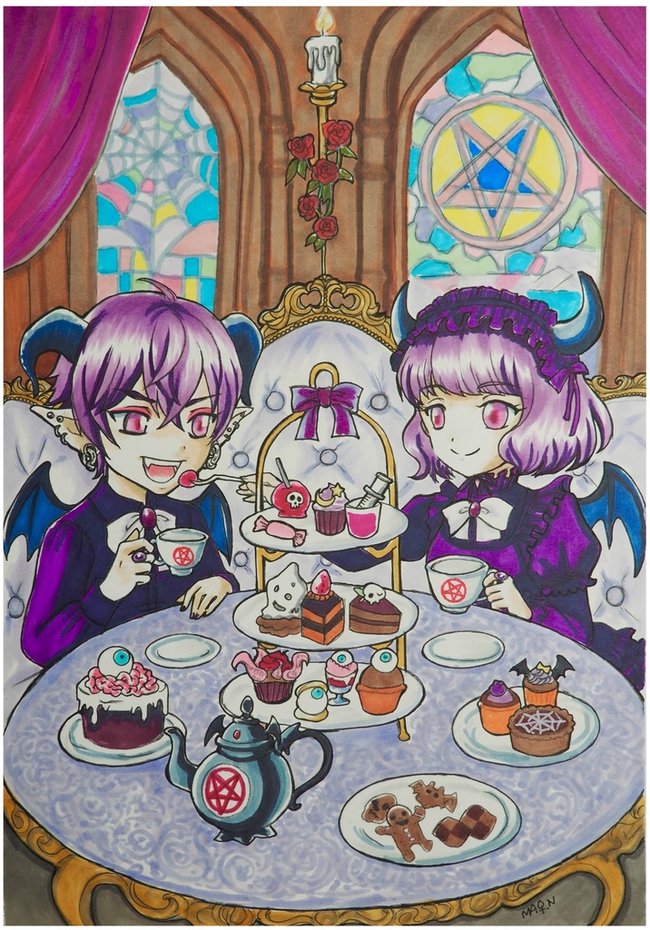 魔界アフヌン 原画 ケントボード A4 コピック
