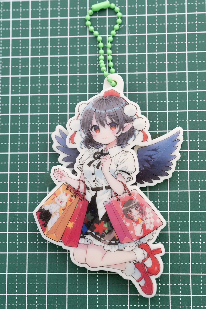 パタパタ文ちゃんキーホルダー